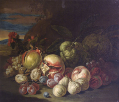 Still life of fruits with pomegranates and figs by Jakob Bogdani