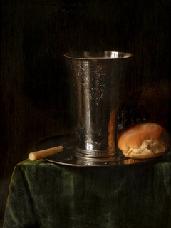 Still-life with a silver beaker by Simon Luttichuys