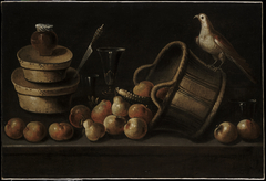 Still Life with Fruit and a Bird by Blas de Ledesma