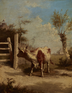 Study of a Cow against a Landscape by Wilhelm Leopolski