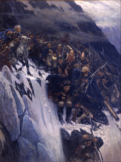 Suvorov Crossing the Alps in 1799 by Vasily Surikov