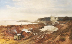 The Excavation of the Manchester Ship Canal: Eastham Cutting with Mount Manisty in the distance by Benjamin Williams Leader