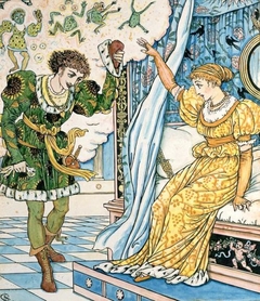 The Frog Turns Into A Prince - Illustration For "The Frog Prince by Walter Crane - Walter Crane - ABDAG003357 by Walter Crane