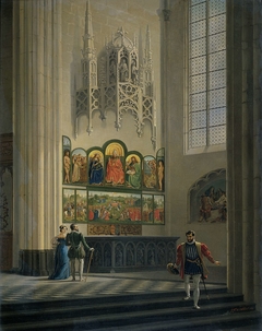 The Ghent Altarpiece by the van Eyck Brothers in St Bavo Cathedral in Ghent by Pierre François De Noter