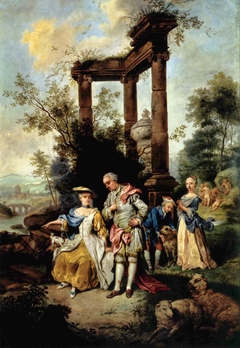 The Goethe Family in Schäfertracht by Johann Conrad Seekatz