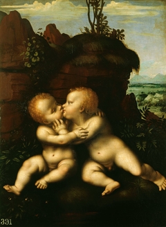 The Infant Christ and Saint John Embracing by Marco d'Oggiono