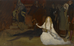 The Play Scene in “Hamlet,” composition study by Edwin Austin Abbey