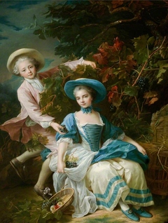 The Prince de Guémenée and Mademoiselle de Soubise Dressed as Grape Harvesters (1745 - 1809 and 1743 - 1807) by François-Hubert Drouais