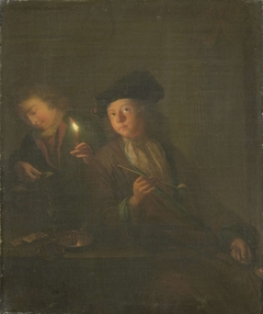 The Smoker (A Man with a Pipe and a Man Pouring a Beverage into a Glass) by Unknown Artist