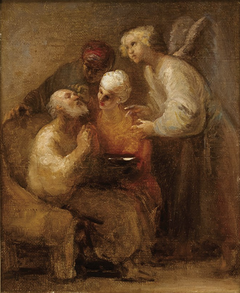 Tobit heals his father's blindness by Domingos Sequeira