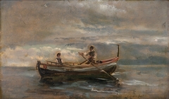 Two Men in a Rowing Boat by Johan Christian Dahl