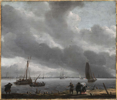 View across the River Y toward Amsterdam by Ludolf Bakhuizen