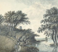 View of the River Dee with Eccleston Church and distant view of Chester by John Ingleby