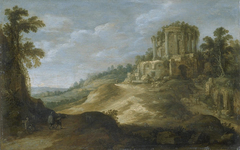 View of the Temple of the Sybil in Tivoli by Paul Brill