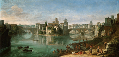 View of Tiber in Rome by Gaspar van Wittel