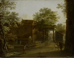 Village Street with Drawbridge by Jan Both