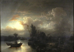 Vissers bij maanlicht by Louis De Winter