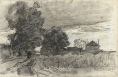 Zandweg te Wijhe onder een zware lucht by Théophile de Bock