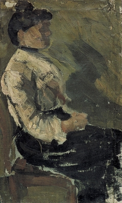 Zittende vrouw (Agnita Feis) by Theo van Doesburg